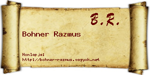 Bohner Razmus névjegykártya
